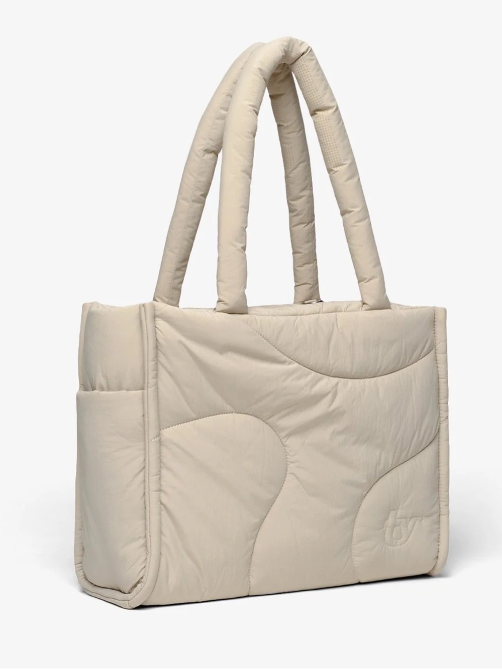 Thirty year tote Quilted Puffer Tote Bag in Cream